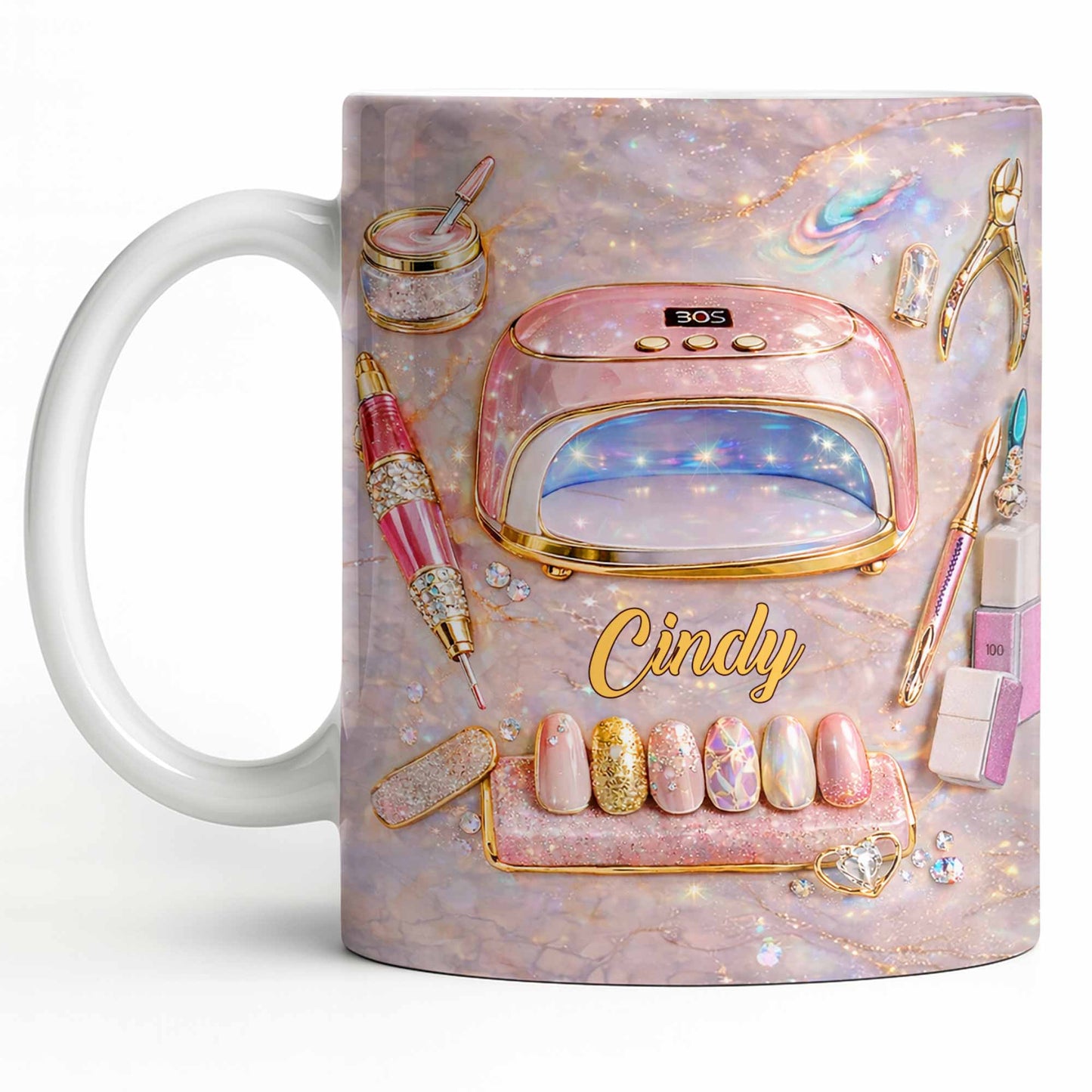 Stylish Nail Art Accessories Design - Personalized Custom Coffee Mug - HOB058_MG