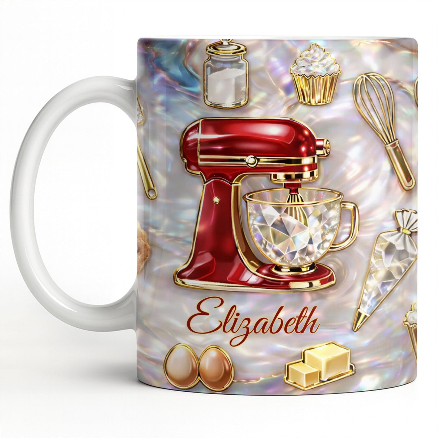 Baking With Love And A Dash Of Magic Stand Mixer And Whisk - Personalized Custom Coffee Mug - HOB115_MG