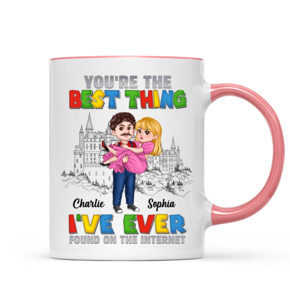 The Best Thing I've Ever Found On The Internet Man Carrying Woman Cartoon Couple Personalized Coffee Mug