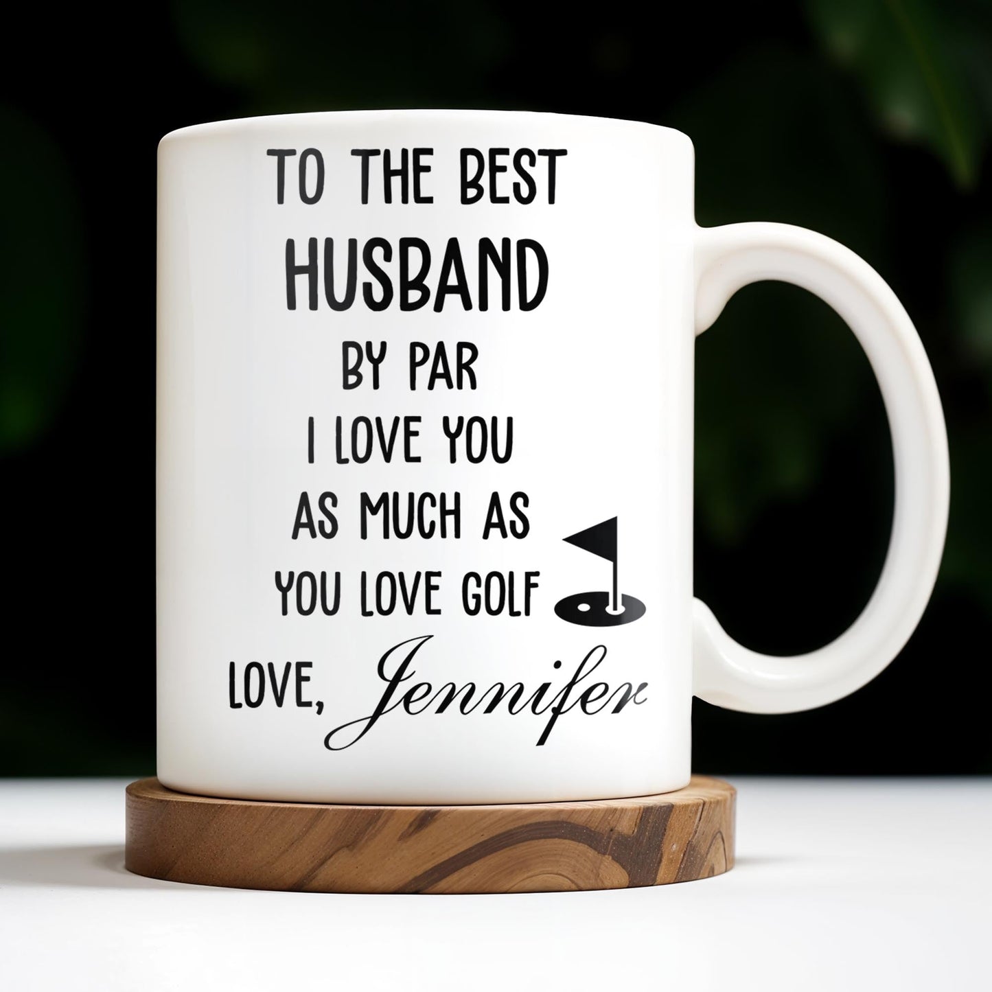 To The Best Husband By Par Love and Golf - Personalized Custom Coffee Mug - HSB039_MG