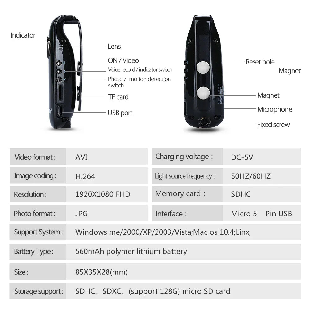 Mini Digital Video Recorder Hd Dashcam
