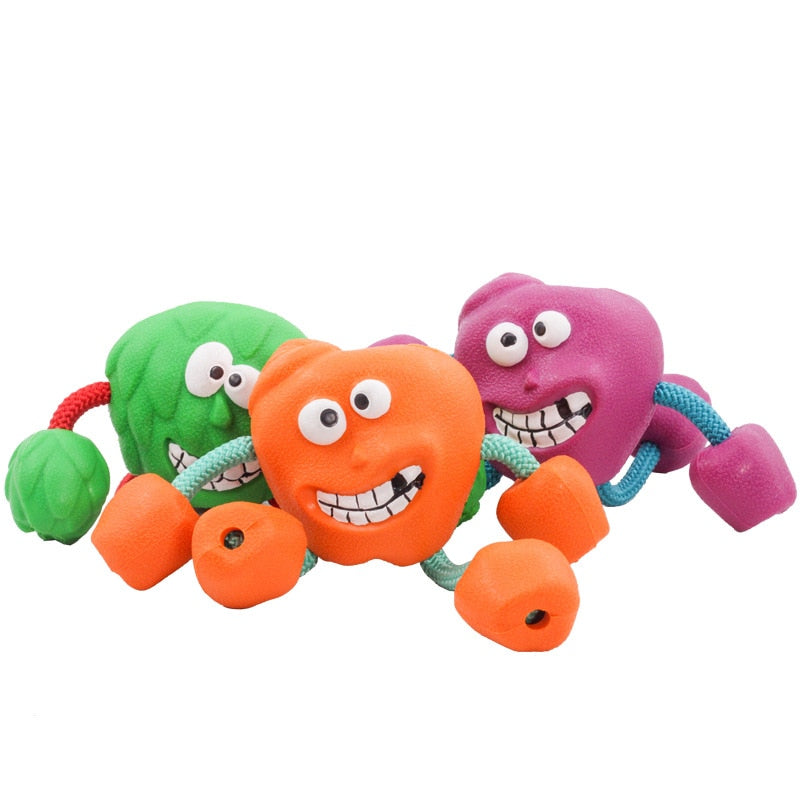 Smiley Dog Rubber Chew Toy