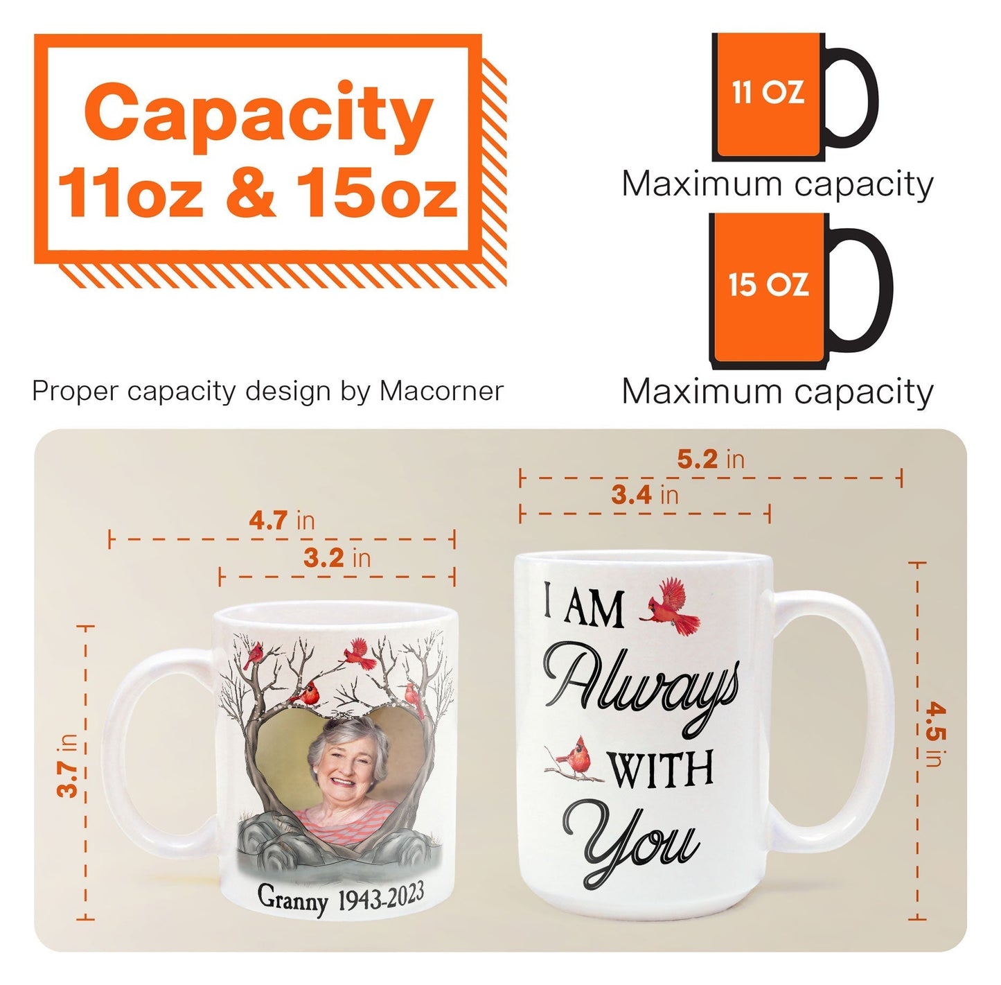 I Am Always With You Memorial Gifts - Personalized Photo Mug