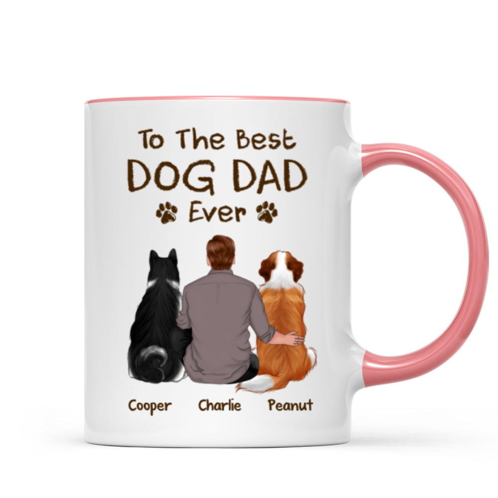 To The Best Dog Dad Ever Crayon Personalized Mug