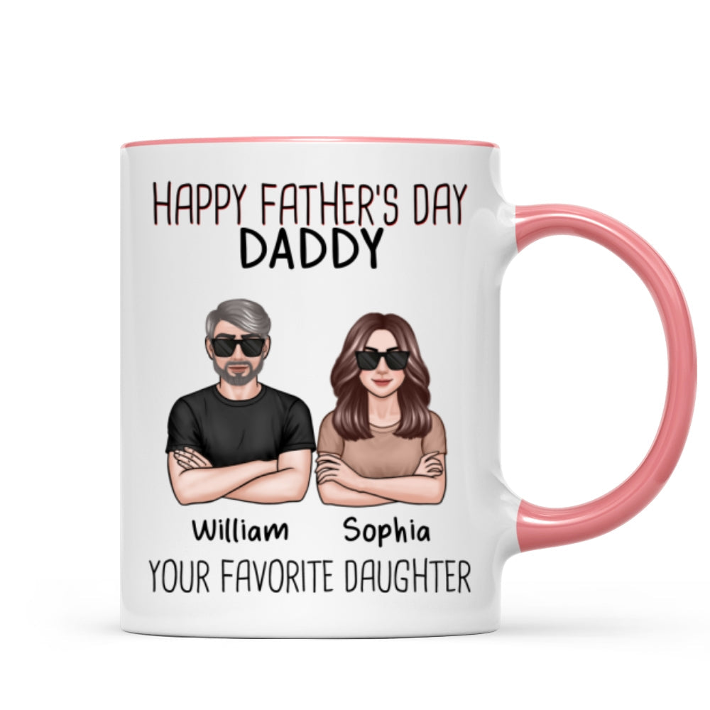 Happy Father's Day Dad From Your Favorite Daughter Son New Man Woman Crossed Arms Personalized Mug