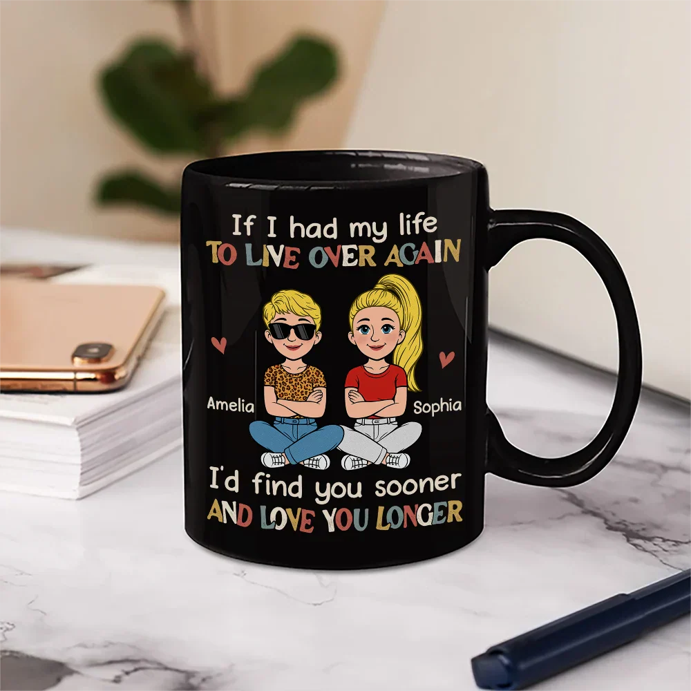 If I Had My Life To Live Over Again Retro Couple - Personalized Mug
