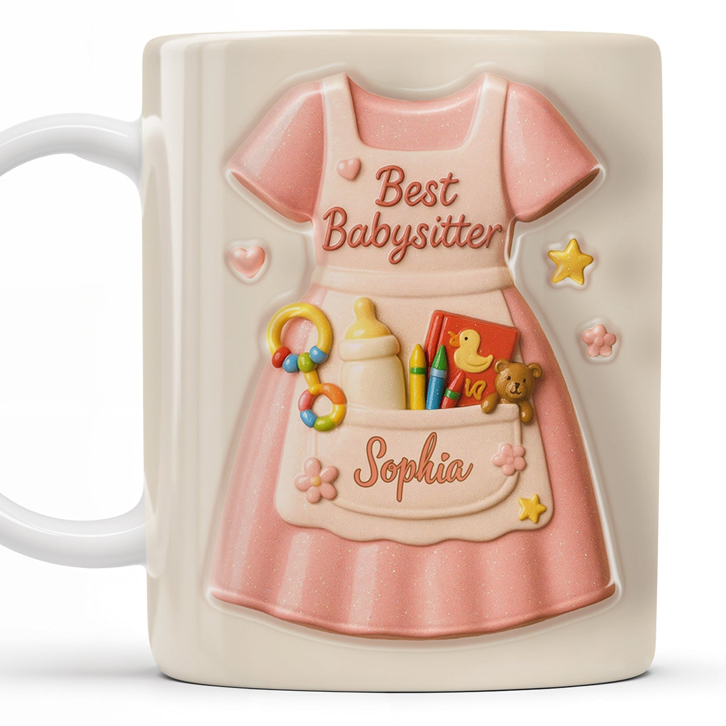 Best Babysitter With Children's Toys And Dress Design - Personalized Custom Coffee Mug - JBS001_MG