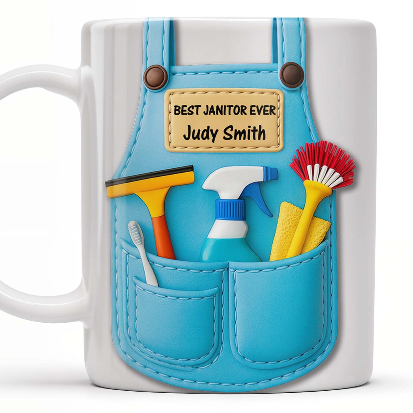 Best Janitor Ever With Janitorial Tools - Personalized Custom Coffee Mug - JBS003_MG