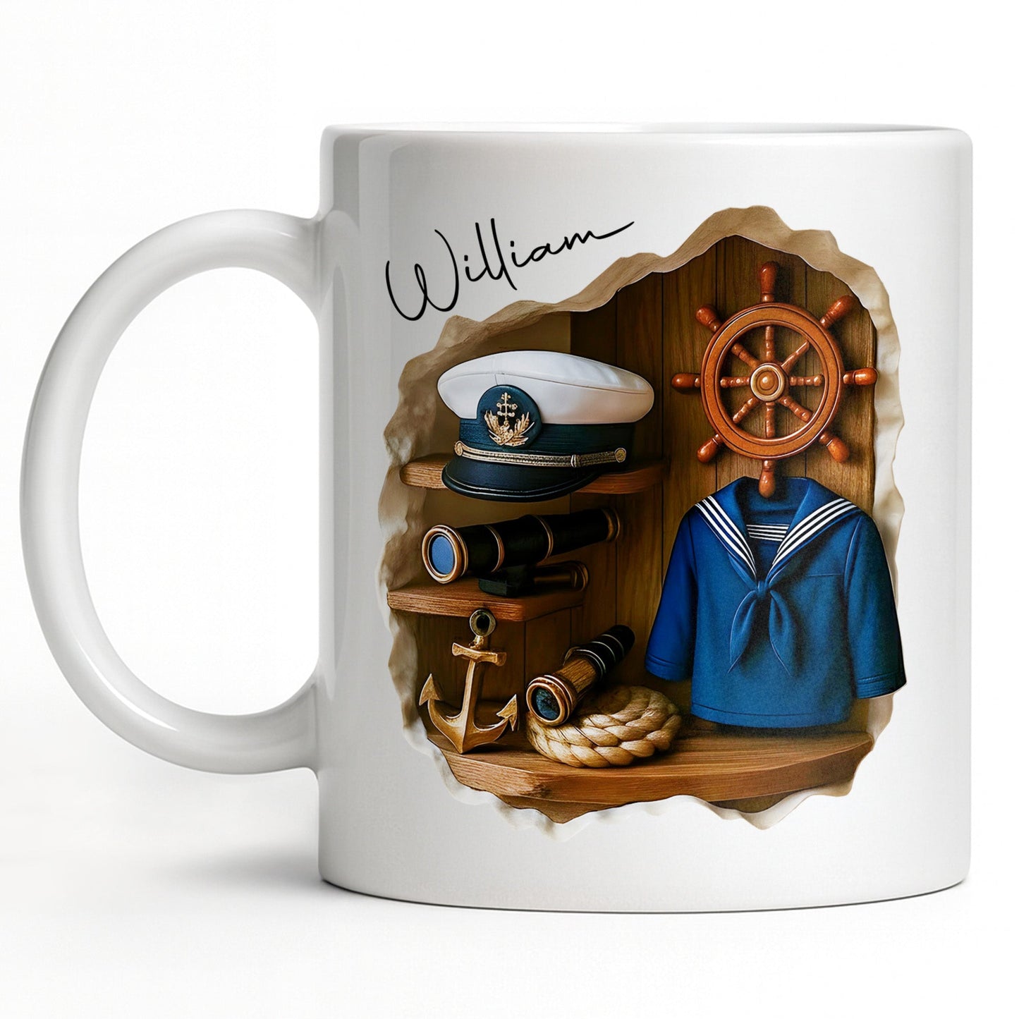 Celebrate The Spirit Of Adventure With A Marine Theme - Personalized Custom Coffee Mug - JBS056_MG