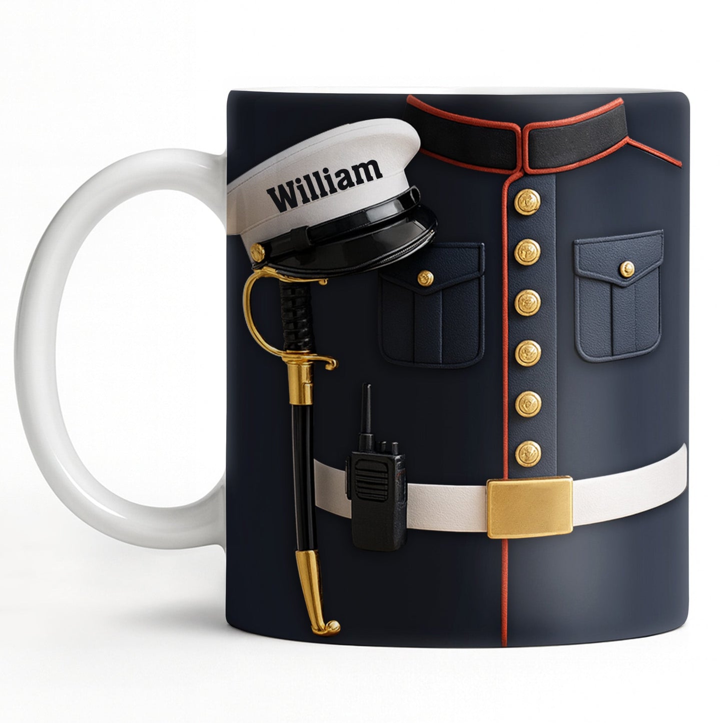 Customizable Design For Our Bravest Featuring Police Uniform - Personalized Custom Coffee Mug - JBS064_MG