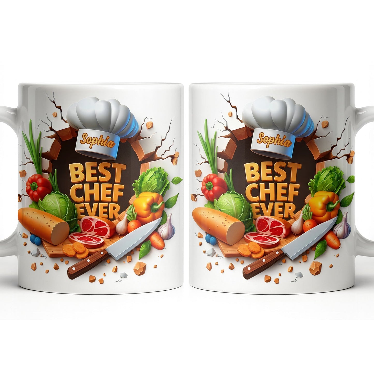 Best Chef Ever With Chef Hat And Vegetables - Personalized Custom Coffee Mug - JBS071_MG