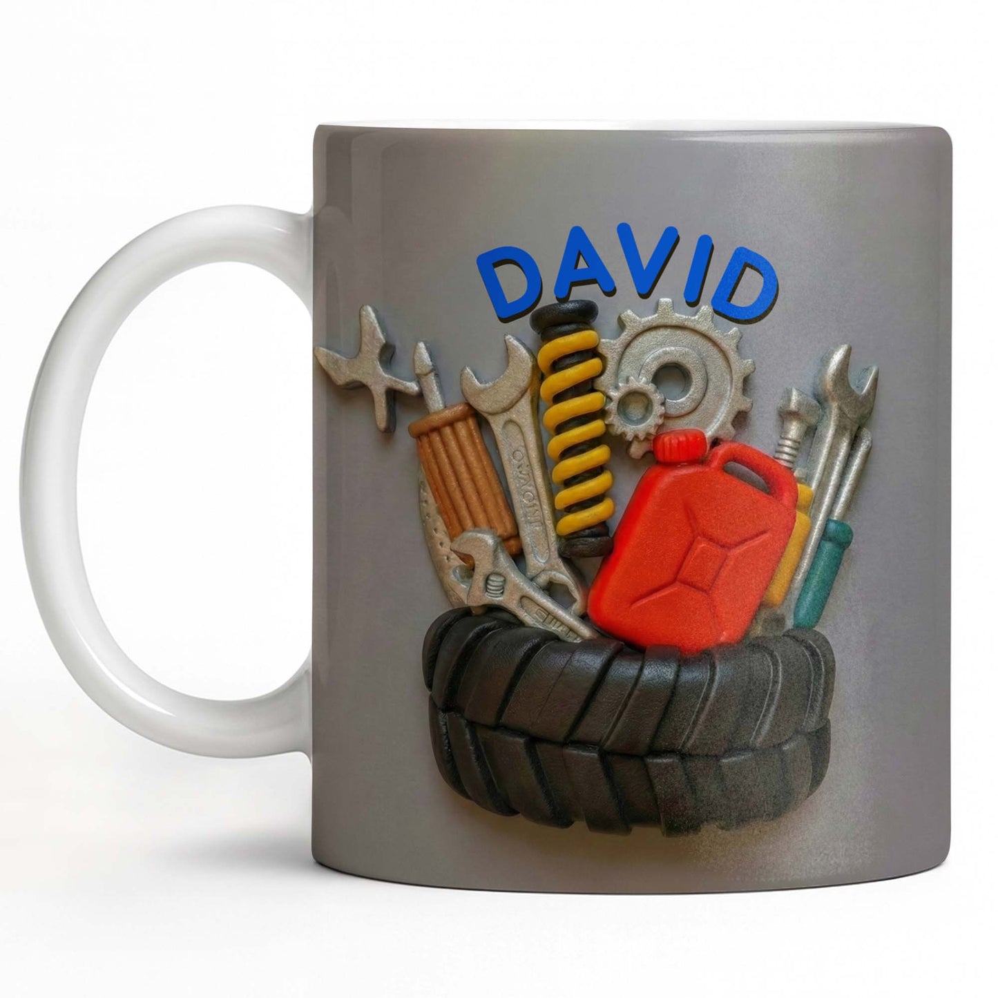 Customizable Mechanic Tools And Tire Design - Personalized Custom Coffee Mug - JBS075_MG