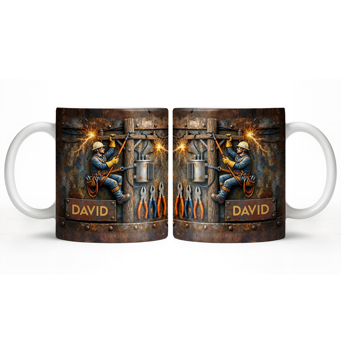 Celebrate The Hardworking Lineman With A Custom Mug - Personalized Custom Coffee Mug - JBS096_MG