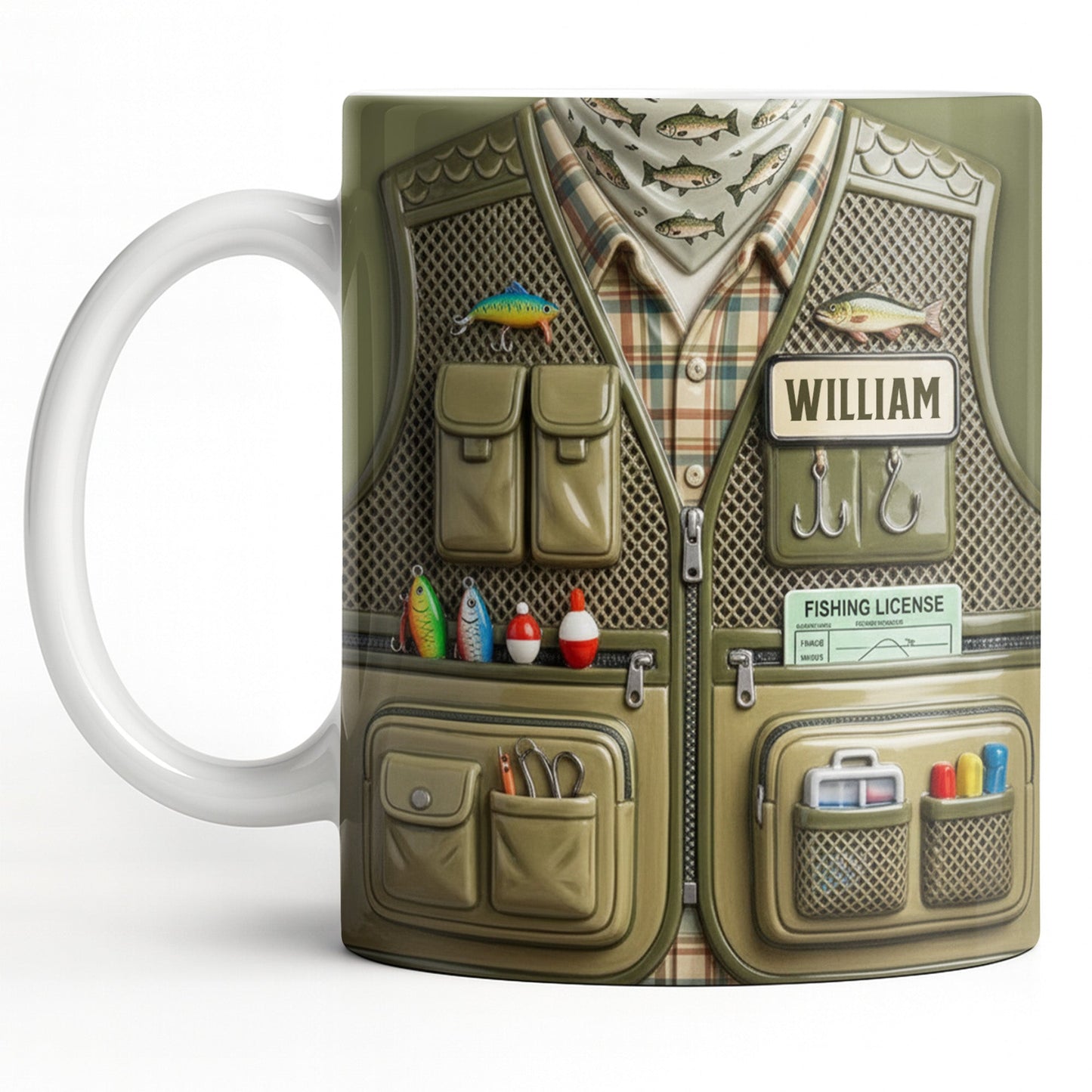 Customized Fishing Gear Design For Outdoor Enthusiasts - Personalized Custom Coffee Mug - JBS099_MG
