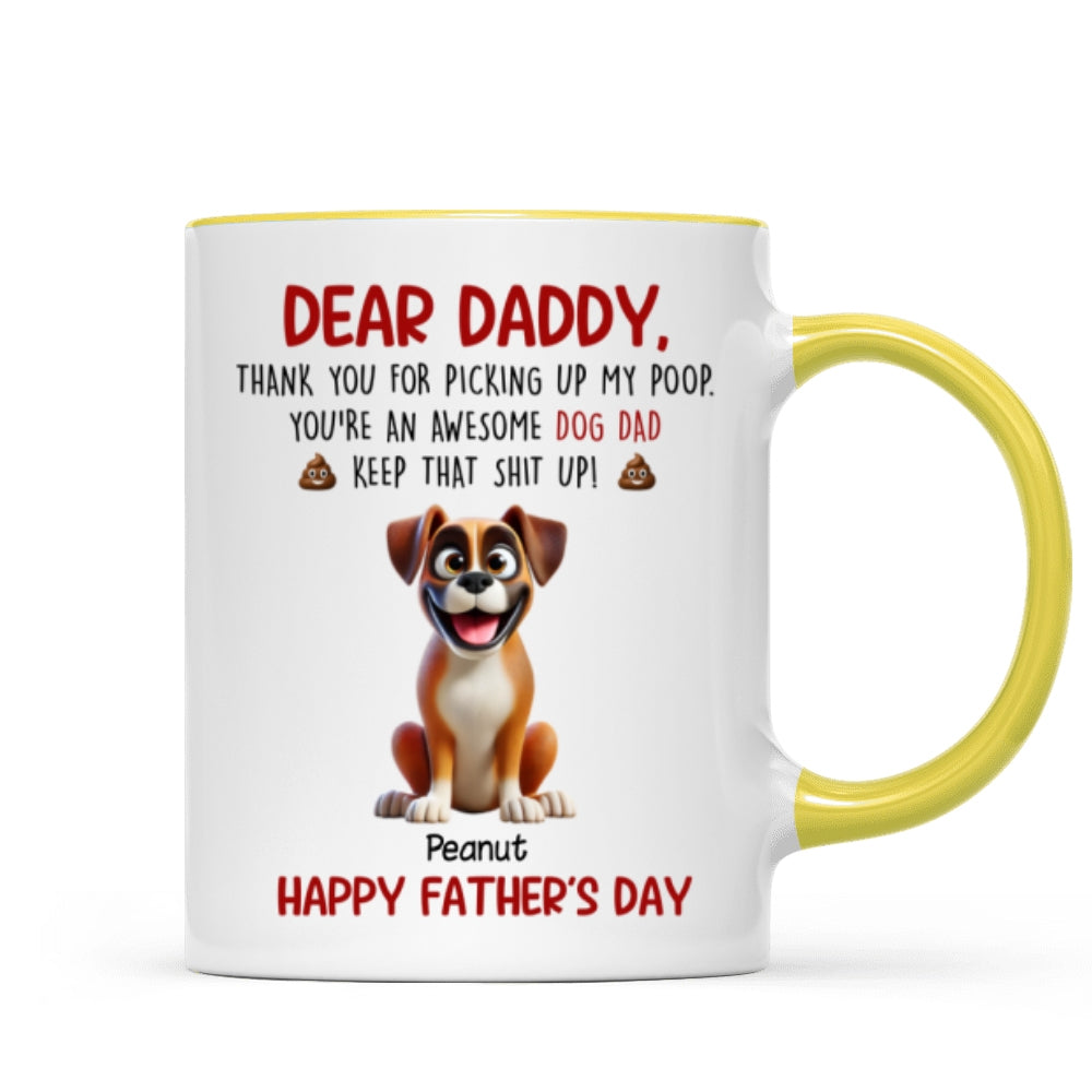 Thanks For Picking Up My Poop Dad Cute Cartoon Dogs Personalized Mug