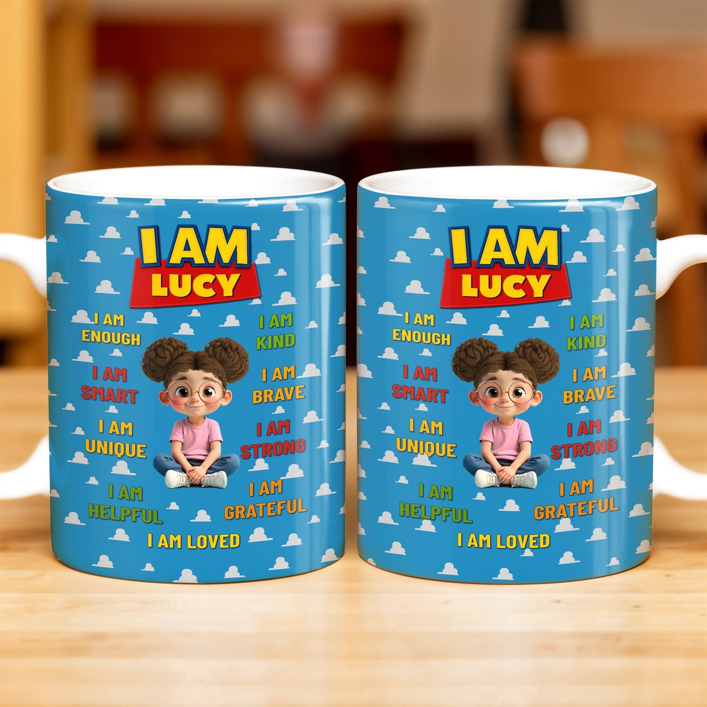 I Am Enough, I Am Kind, Embrace Your Uniqueness - Personalized Custom Coffee Mug - KID327_MG
