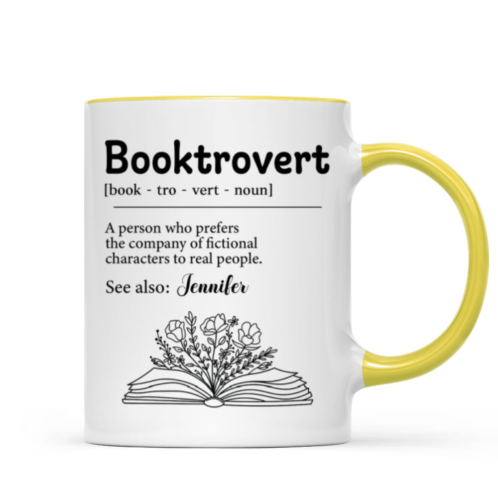 Booktrovert Definition Gift For Book Lover, Bookworm Personalized Mug