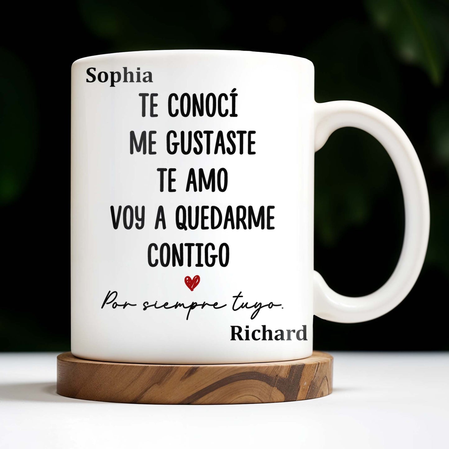 Te Conoc Te Amo, Stay With You Forever, Heart Design - Personalized Custom Coffee Mug - MEX016_MG