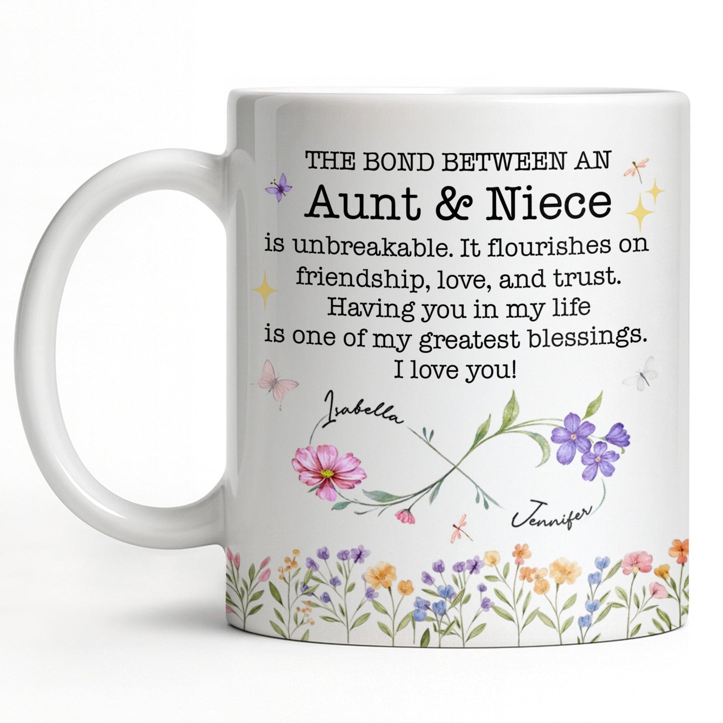 The Bond Between An Aunt And Niece, Unbreakable Relationship, Love And Friendship - Personalized Custom Coffee Mug - NCE022_MG