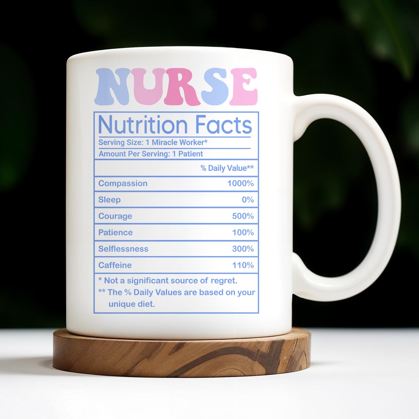 In My Nurse Era, Nurse Nutrition Facts, Nurse Cap And Medical Symbols - Personalized Custom Coffee Mug - NUR013_MG