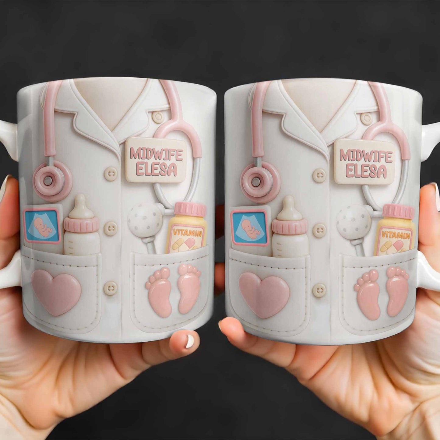 Celebrate Your Favorite Midwife With Essentials - Personalized Custom Coffee Mug - NUR034_MG