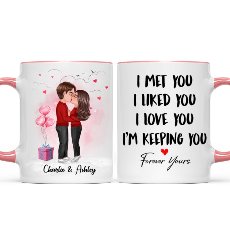 Couple Kissing I Met You I Love You Valentine's Day Gift Personalized Mug