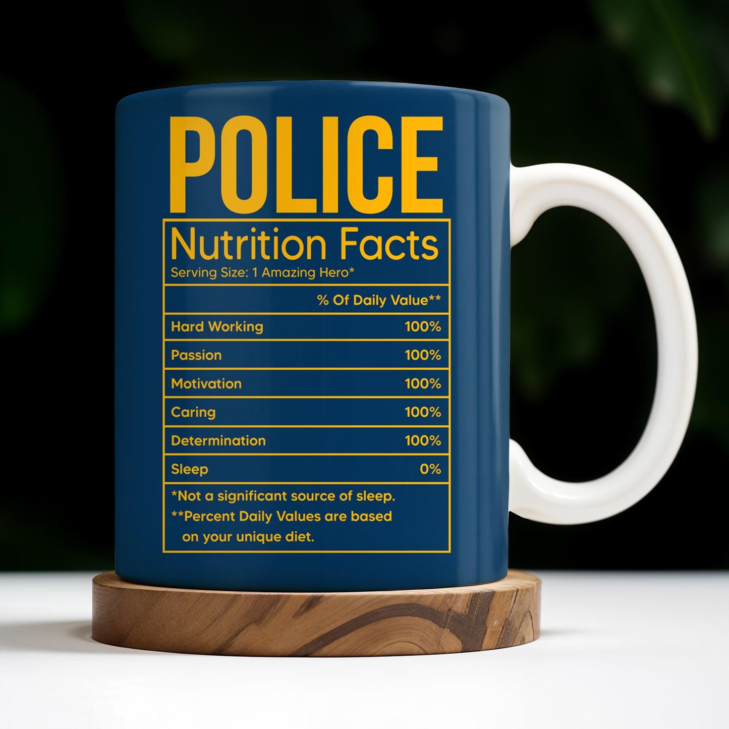 Police Nutrition Facts, Police Car And Police Badge - Personalized Custom Coffee Mug - OFC011_MG