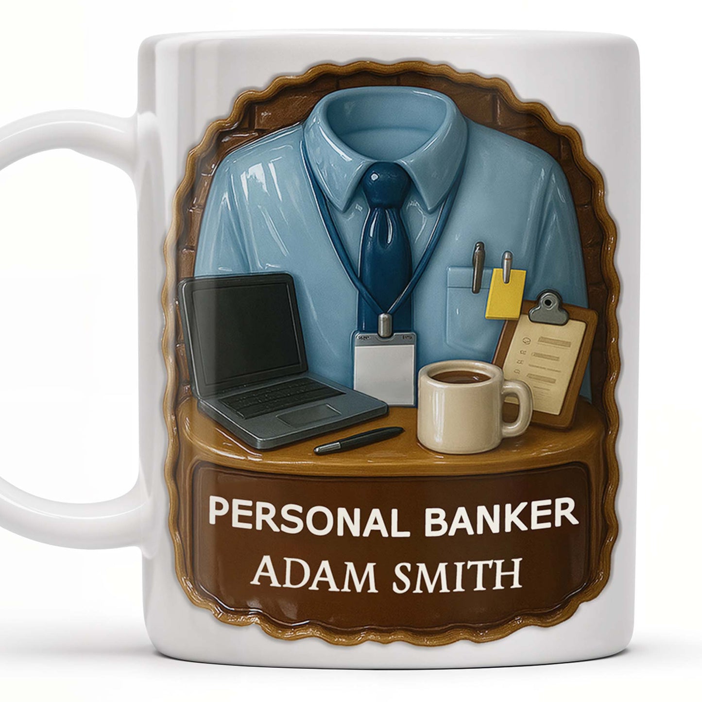 Personal Banker Coffee Mug With Shirt And Tie - Personalized Custom Coffee Mug - OFW014_MG