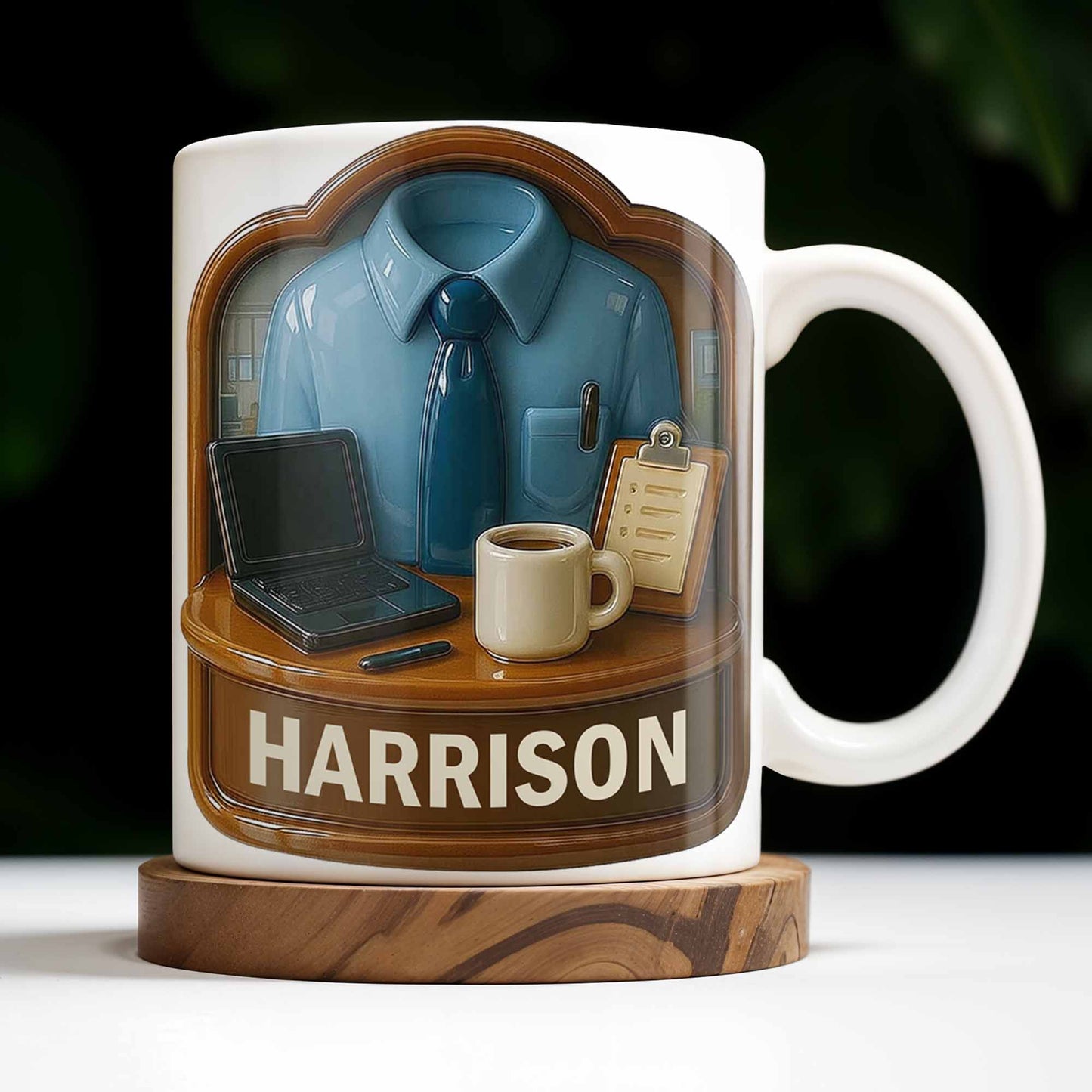 Perfect Gift For The Hardworking Professional Featuring Shirt, Tie, Desk - Personalized Custom Coffee Mug - OFW015_MG