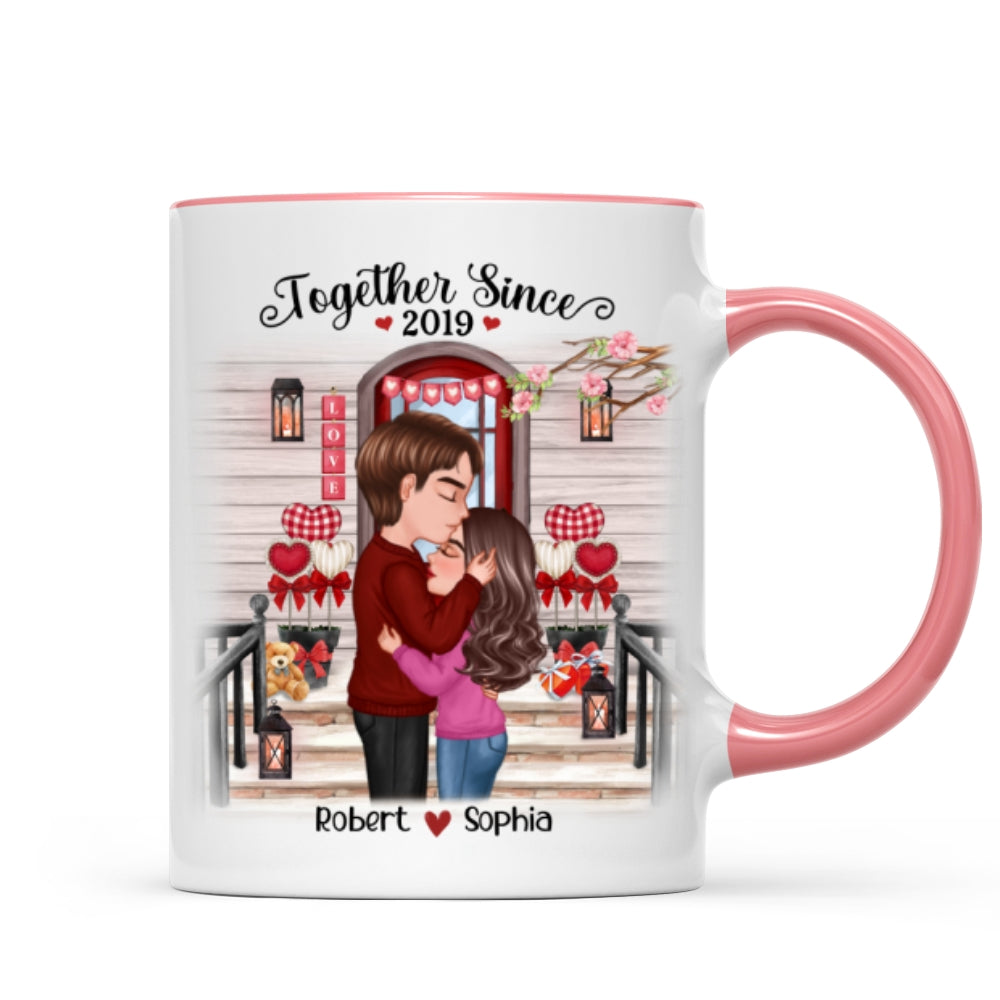 Couple Kissing Front Porch Personalized Mug