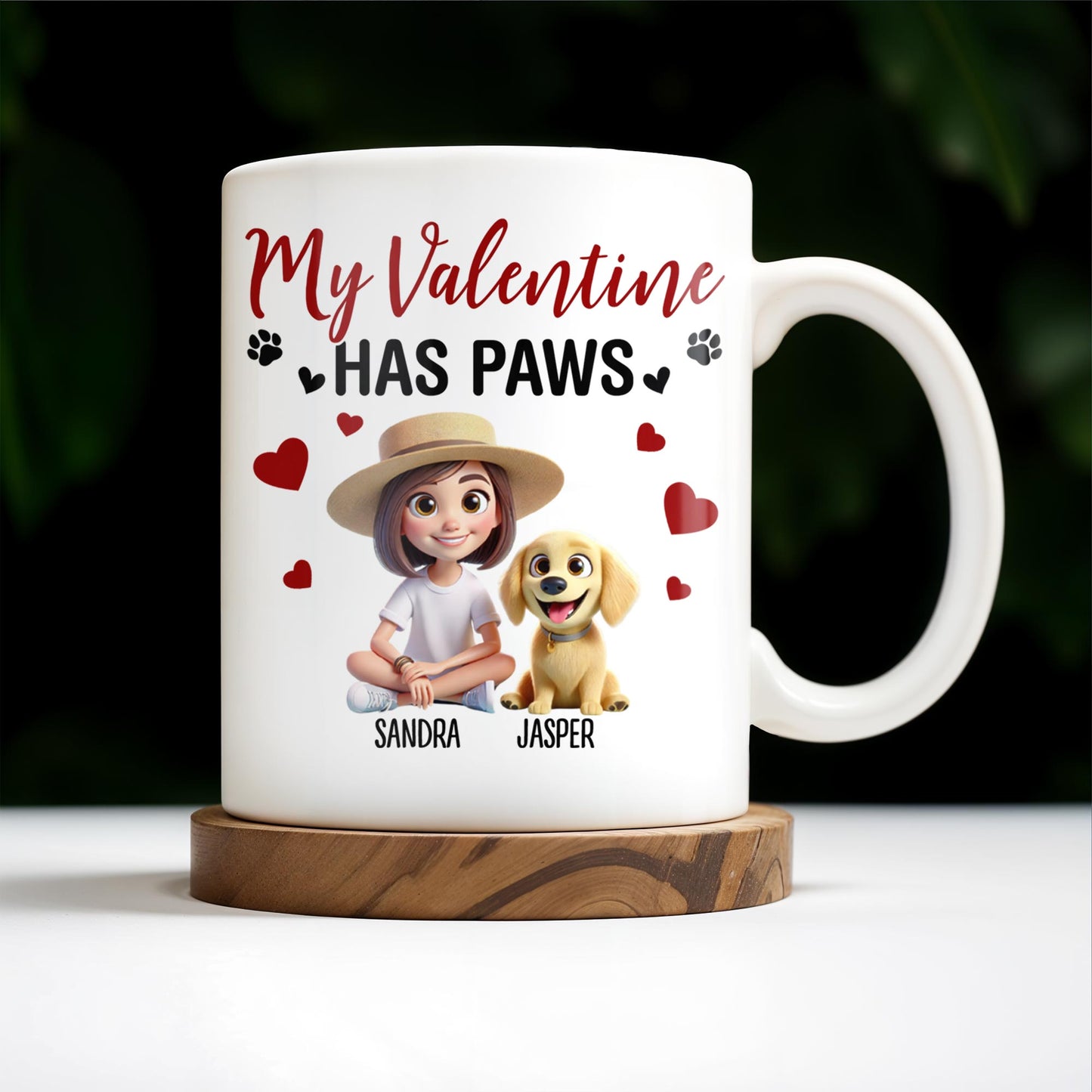My Valentine Has Paws - Personalized Custom Coffee Mug - PET105_MG