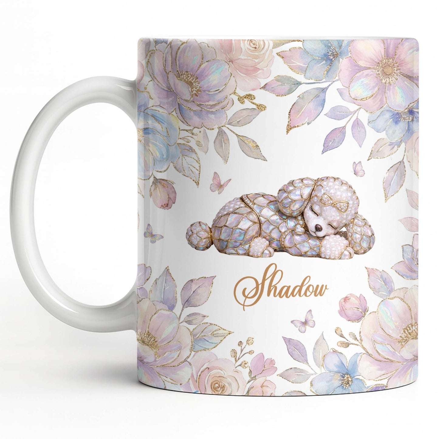Surround Yourself With Love And Joy Featuring Dog And Flowers - Personalized Custom Coffee Mug - PME156_MG