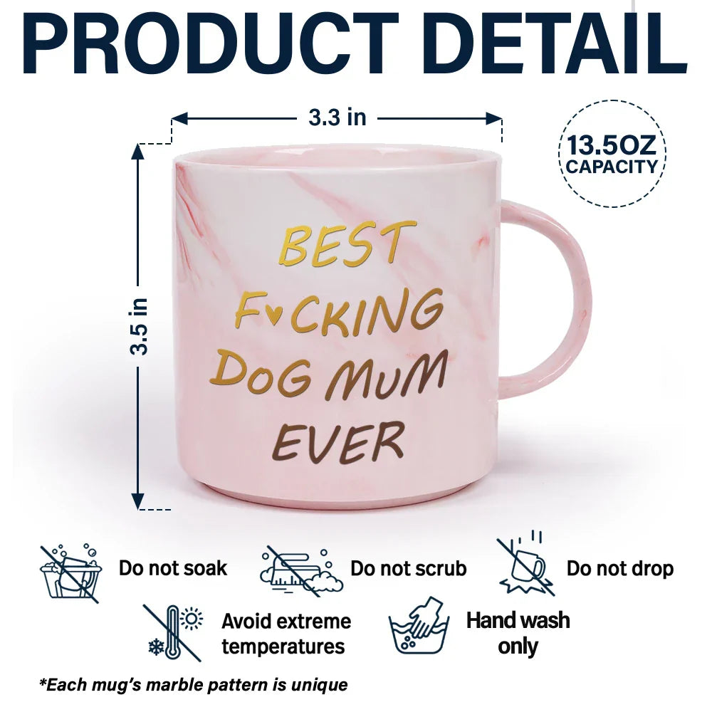 Best Dog Mom Ever 3D Effect - Personalized Marble Mug