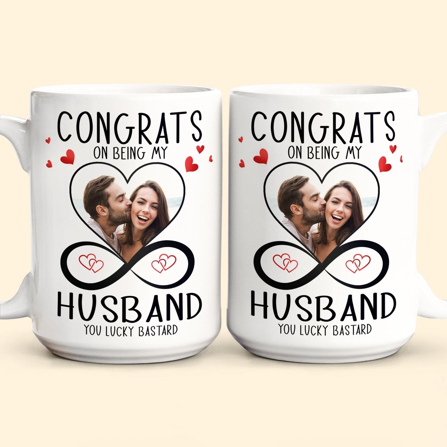 Custom Photo Congrats On Being My Husband - Personalized Ceramic Mug - Gift For Couple, Husband Wife NH96