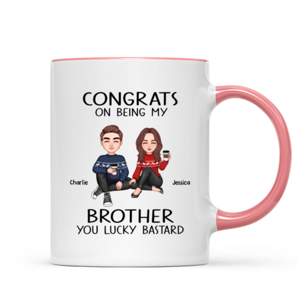 Congrats On Being My Brother Sister Cute Family Christmas Gift Personalized Mug