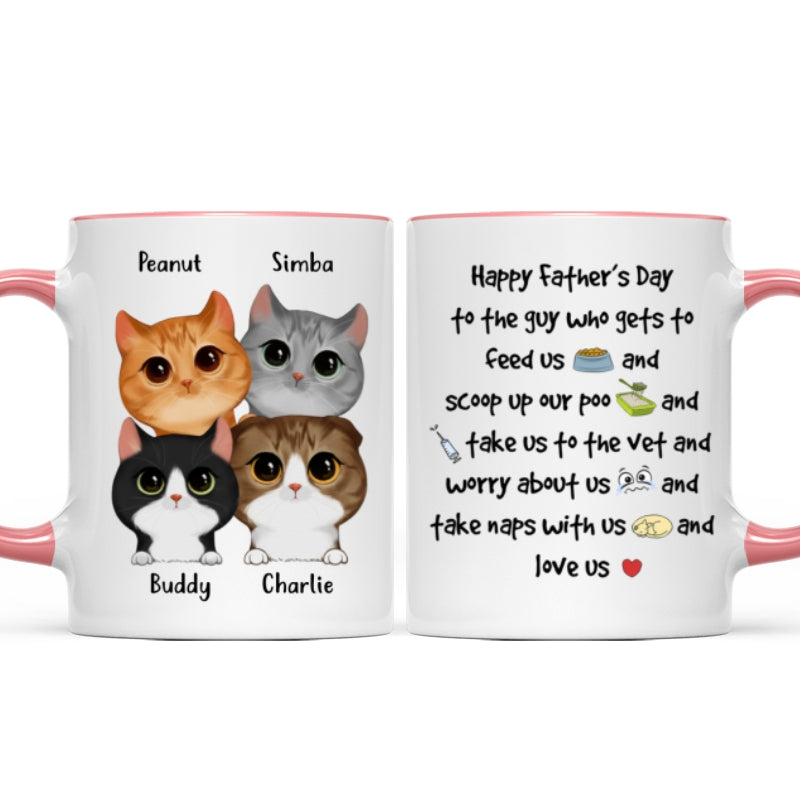 Watercolor Cute Cats Happy Father's Day To The Guy Gift For Cat Dad Personalized Mug