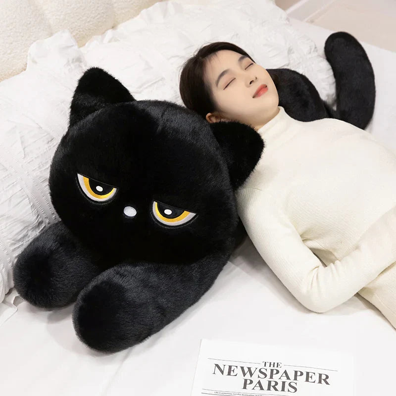 Sleeping Black Cat Plush
