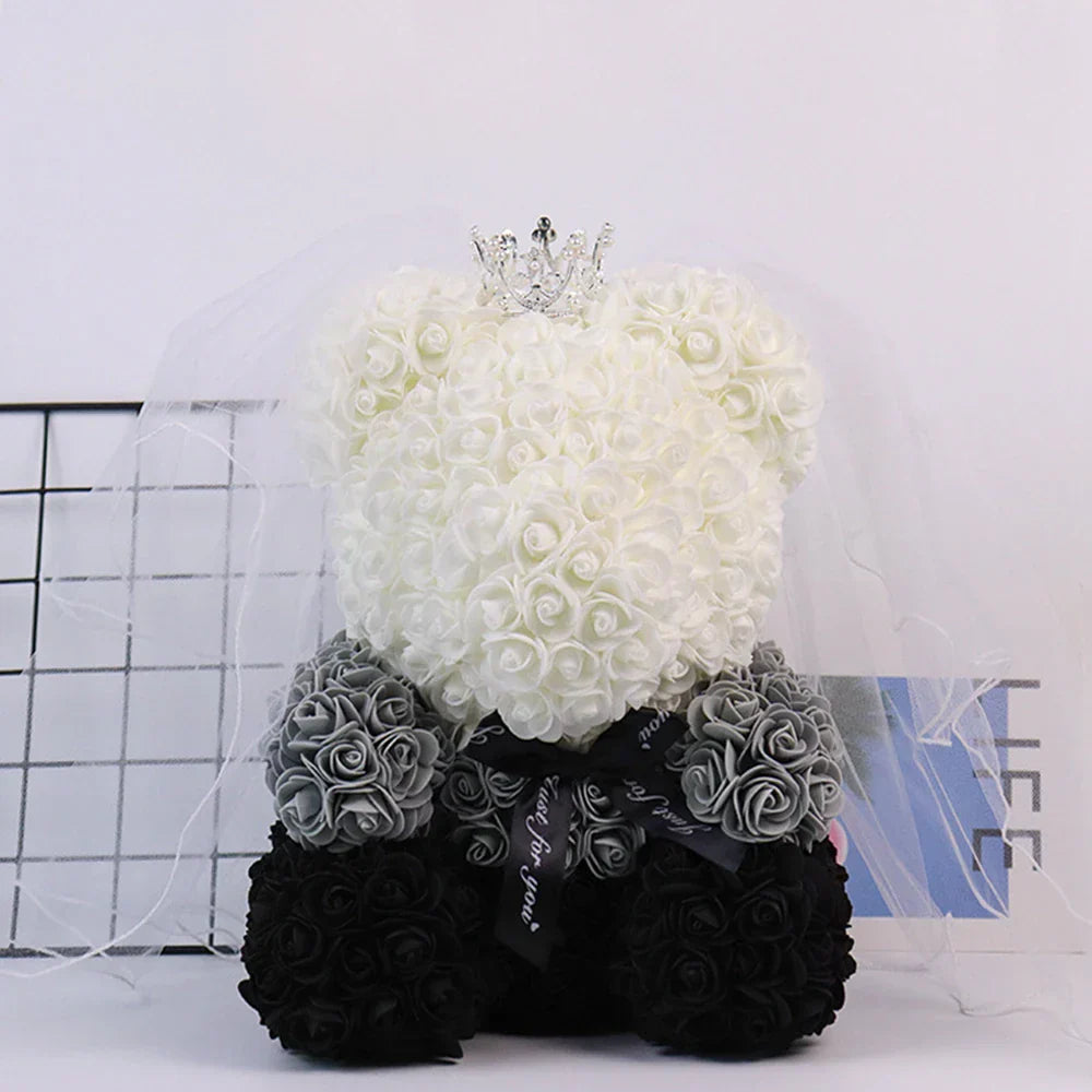 Lighted Rose Flower Teddy Bear 25cm Gift Box Edition