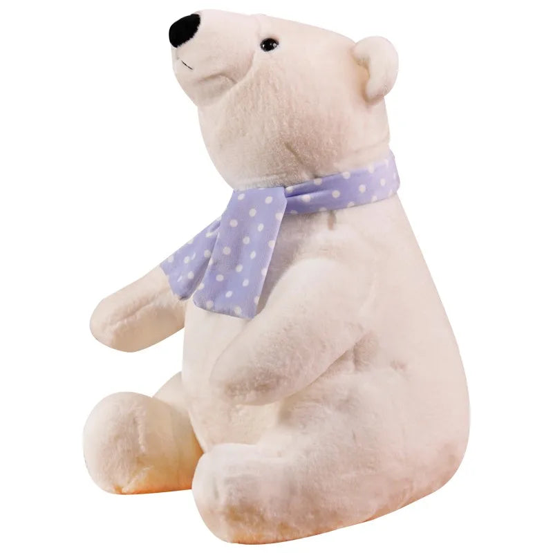 Cute Polar Bear Plush Toy with Scarf Soft Stuffed Gift