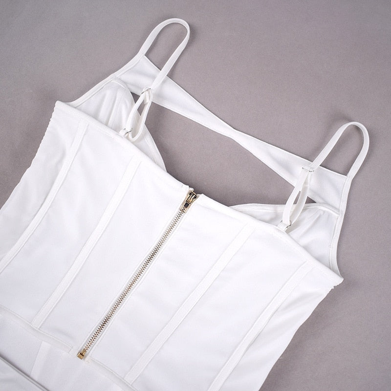 White Corset Cut Out Top And Maxi Skirt Set