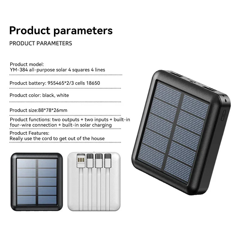 4 In 1 Solar Charging Power Bank