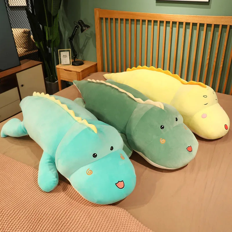 80cm Dinosaur Plush - Soft Cartoon Crocodile Pillow for Kids