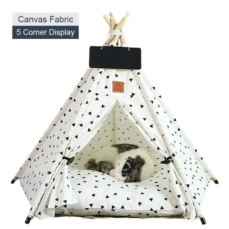 Tent with Washable Cushion Indoor Pet Bed