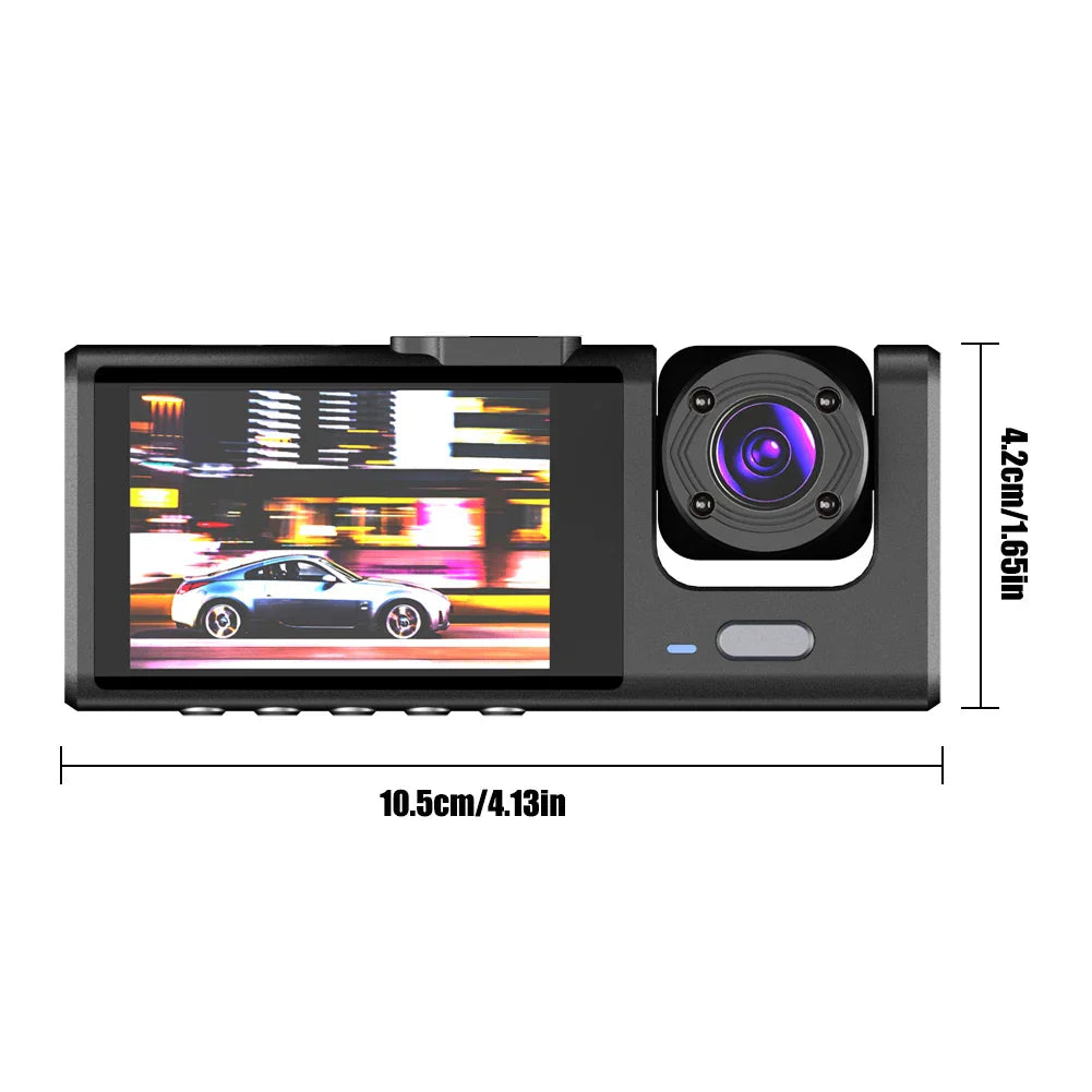 Three Channel Car Hd Dashcam