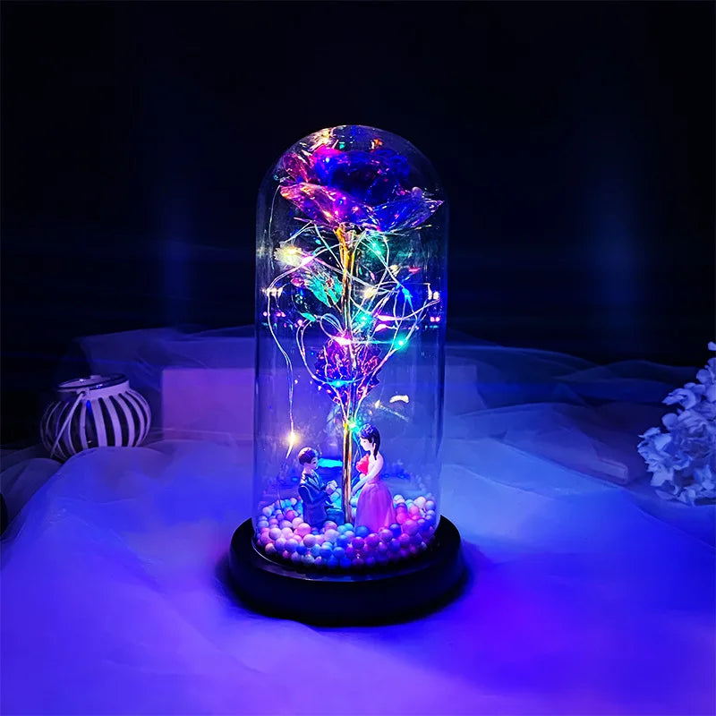 Milky Way Glass Dome Rose - Romantic Gift for Her