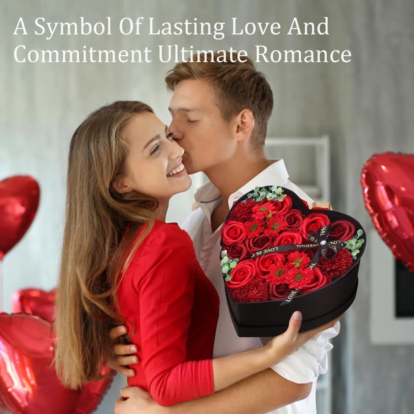 Heart-Shaped Rose Gift Box Foam Artificial Roses for Valentine's Day and Special Occasions
