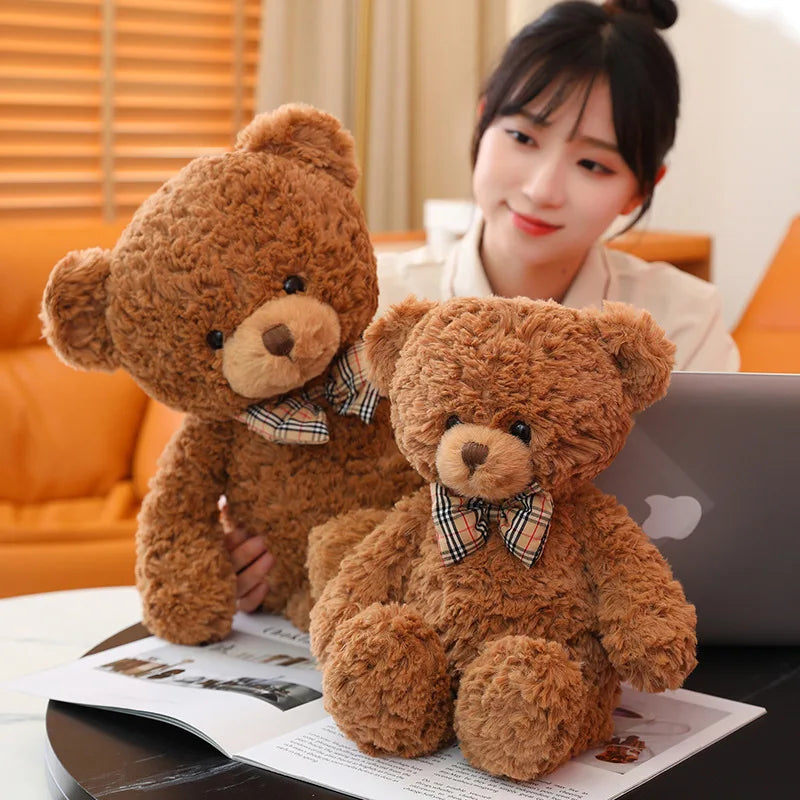 Big Size Bow Tie Teddy Bear Plush Toy - Soft Cartoon Stuffed Animal