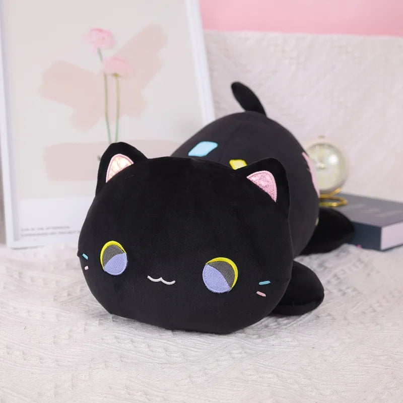 Kawaii Plush Cartoon Cat Doll - Soft, Cuddly Kitten Pillow Toy