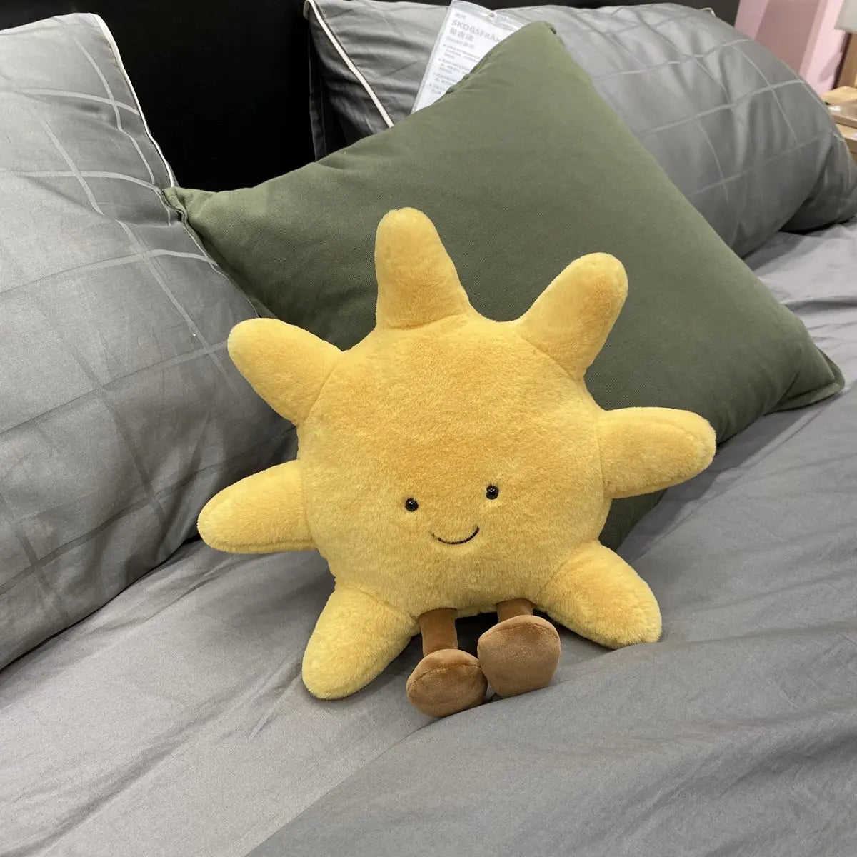 Smiling Sun and Moon Plush Pillow