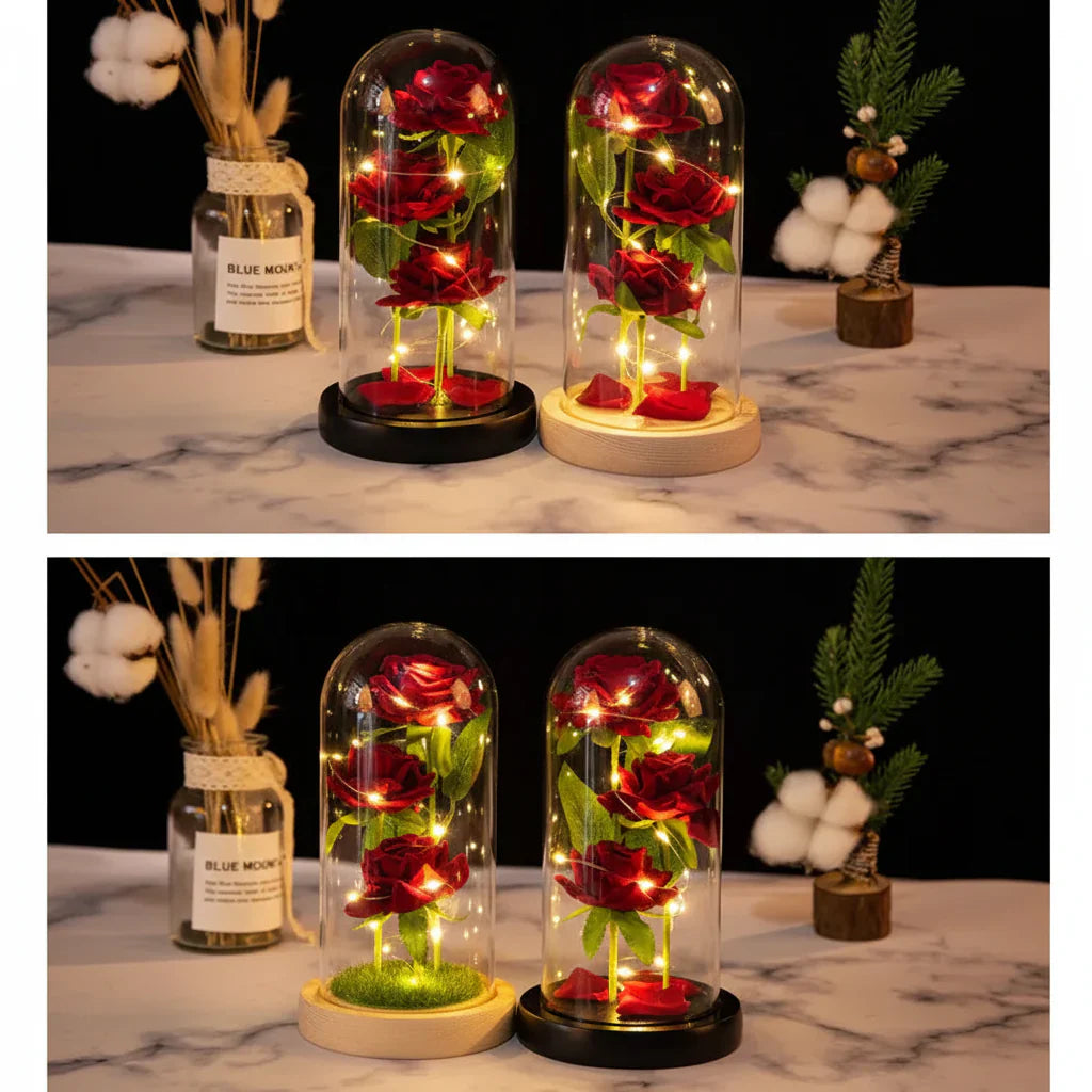LED Galaxy Rose Night Light Artificial Flower Decor